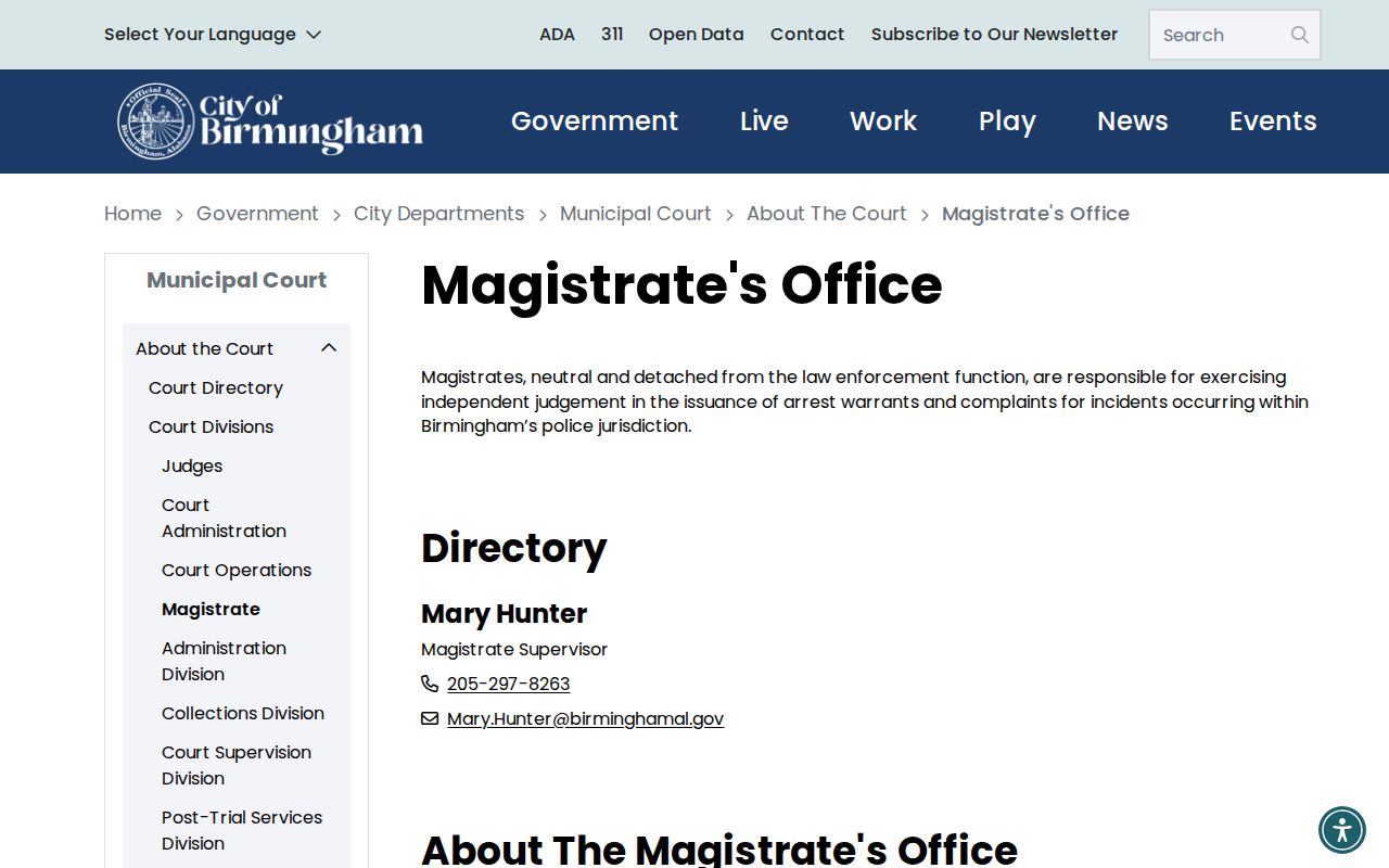 Birmingham warrant records magistrate probable cause steps