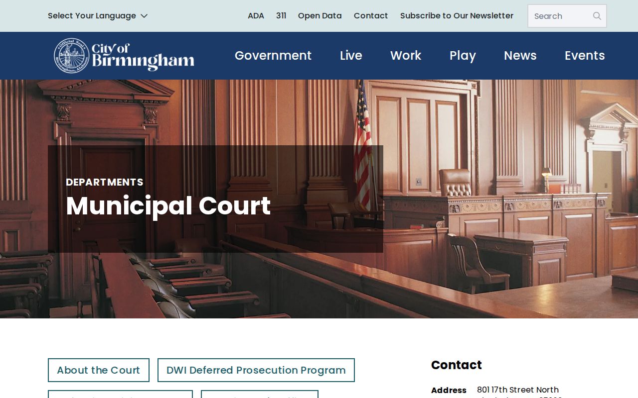 Birmingham warrant records municipal court locations